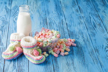 fresh milk with sweet marshmallow