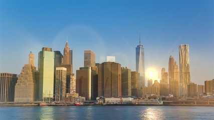 Cityscape and Brooklyn Bridge