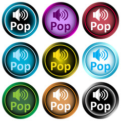 Clipart color icons pop loudspeaker