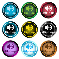 Fototapeta na wymiar Clipart color icons hip-hop loudspeaker