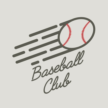Baseball club logo, badge or symbol design concept with ball