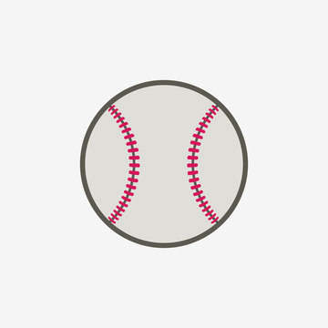 Baseball ball vector icon, sport equipment