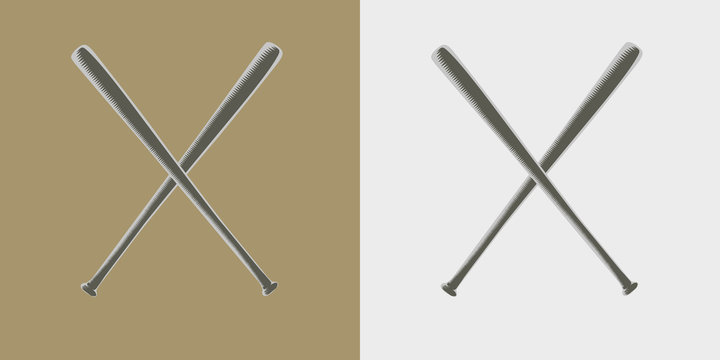 Two baseball bats icon or sign. Vector illustration