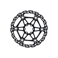 Bicycle brake disc icon,  silhouette.