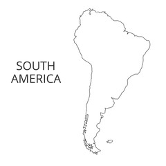 South America map. Vector illustration.