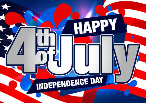 Fourth of July Banner. Happy Independence Day Vector Design. 