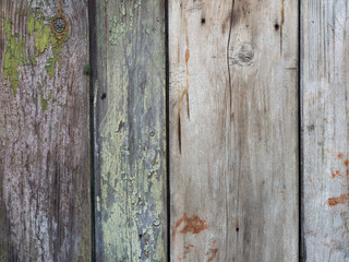 Boards farmhouse. The old paint residues. Texture of wooden boards 