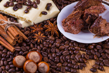 still life with chocolate and coffee