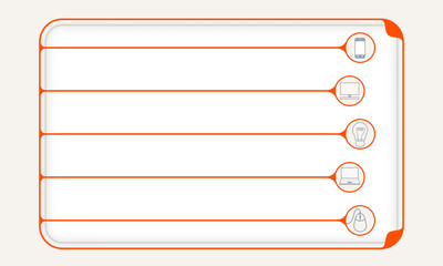 Obraz premium Simple boxes to fill your text and different icons