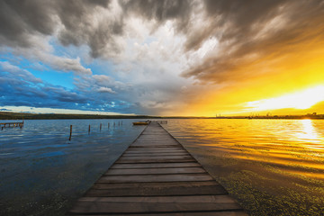 Small Dock and Boat at the lake