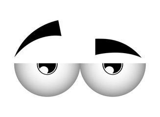 Eye design. Cartoon icon. White background, vector silhouette style