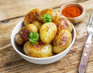 Young baked potatoes