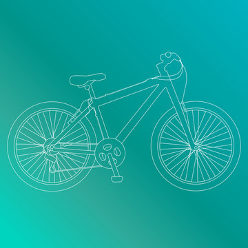 Line vector bycicle illustration.