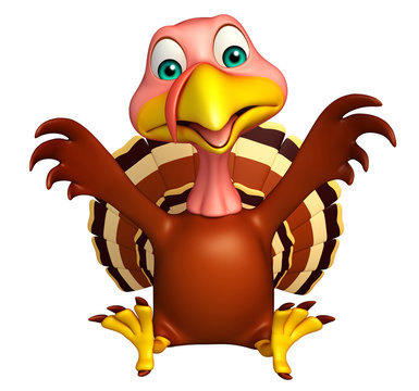 sitting Turkey  cartoon character