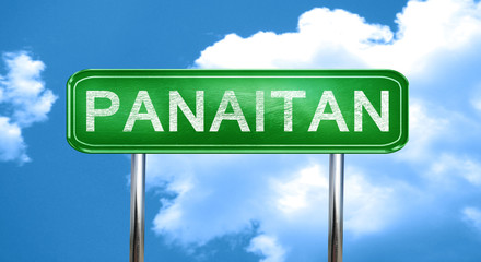 Panaitan vintage green road sign with highlights