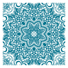 Coloring book page with pattern. Mandala ethnic ornament. Isolated vector illustration.