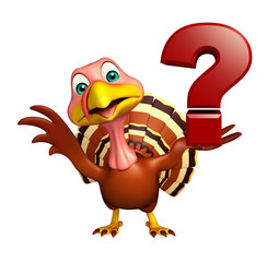 Turkey  cartoon character  with question sign
