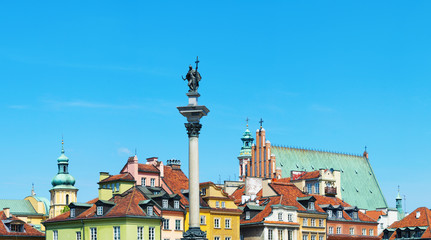 Obraz premium Sigismund's Column in Warsaw city Poland