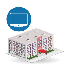 Hotel design. travel icon. Isolated and flat illustration