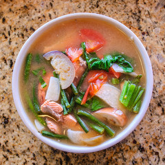 Salmon Sour Soup, Filipino Dish