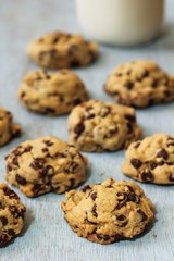Homemade Chocolate chip cookies, selective focus