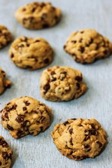 Homemade Chocolate chip cookies, selective focus