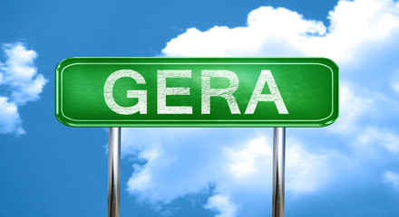 gera vintage green road sign with highlights