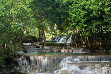 Fototapeta na wymiar Erawan waterfall , Loacated Kanjanaburi Province , Thailand
