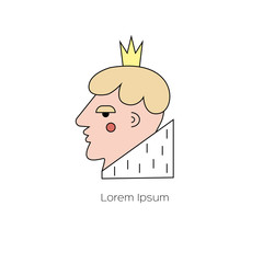 Prince cahrming vector line icon.