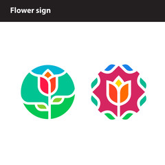 flowers in a modern flat style