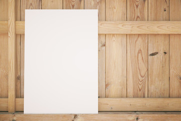 Blank poster on wood