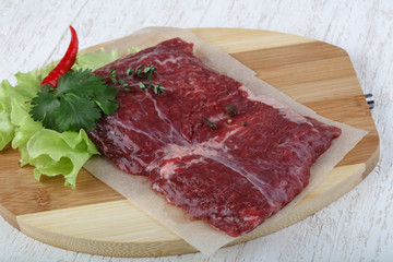 Raw machete steak