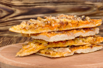 Stack of pizza pieces