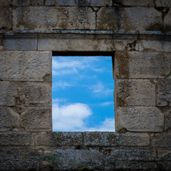stone window in wall