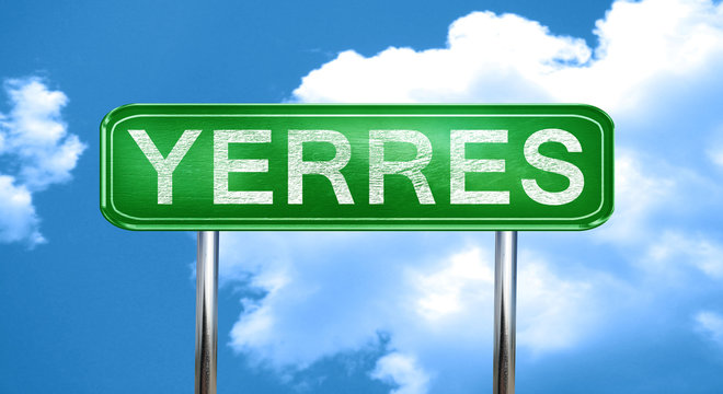yerres vintage green road sign with highlights