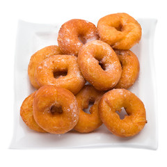 fried donuts isolated on white background
