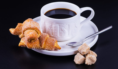 black coffee on a black background