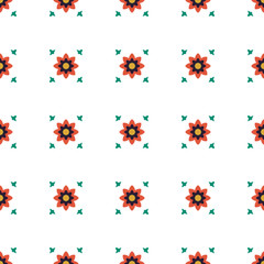 Abstract geometrical flower seamless pattern