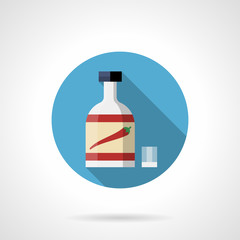 Chili sauce bottle round flat color vector icon