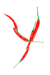 Y Letter from red hot pepper on the white