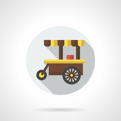 Hot drinks trolley round flat color vector icon