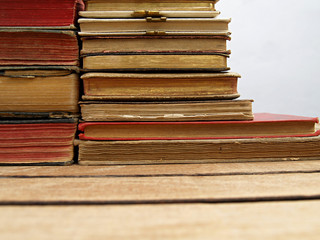 ancient books on table