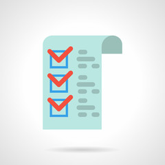 Medicines checklist flat color vector icon