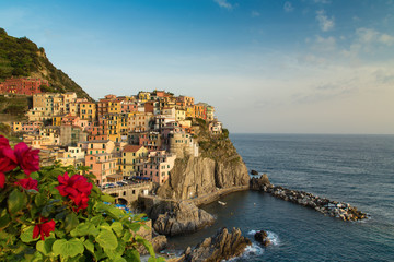 Fototapeta na wymiar Manarola village on the Cinque Terre coast.
