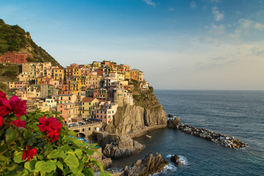 Manarola village on the Cinque Terre coast.