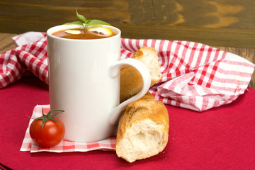 tomato soup in a mug