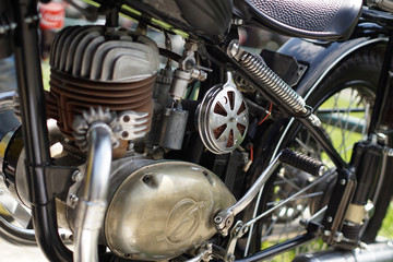 Part of the engine on the motorcycle