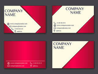 Naklejka premium Vector vintage business card set. Beauty designs. Front page and