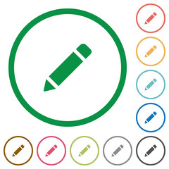 Pencil outlined flat icons