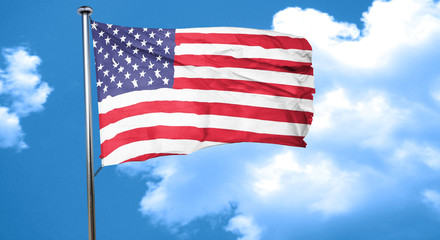 America flag waving in the wind